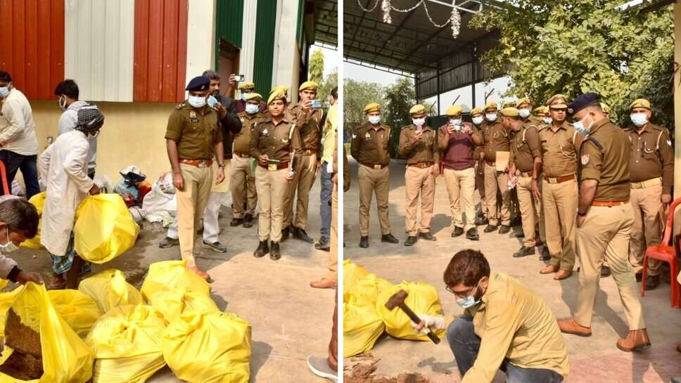 गाजीपुर पुलिस ने 22 करोड़ से अधिक के अवैध मादक पदार्थों का किया नष्ट