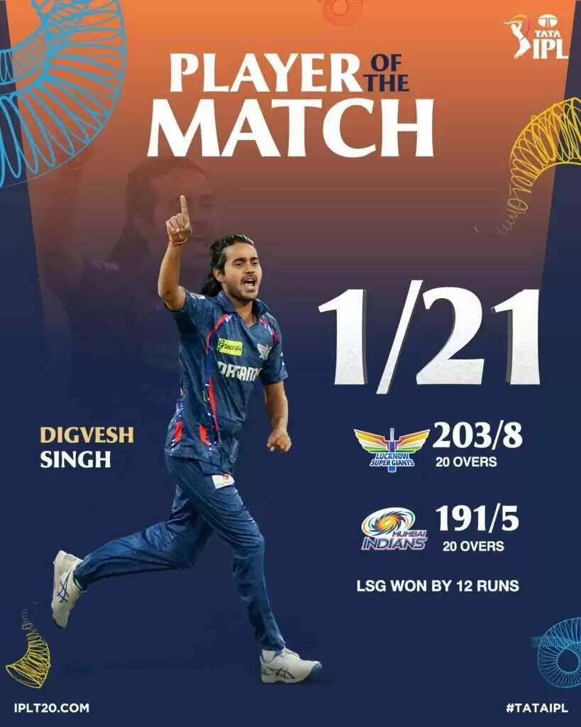 LSG vs MI : लखनऊ ने मुंबई को 12 रनों से हराया, सूर्यकुमार यादव का अर्धशतक गया बेकार