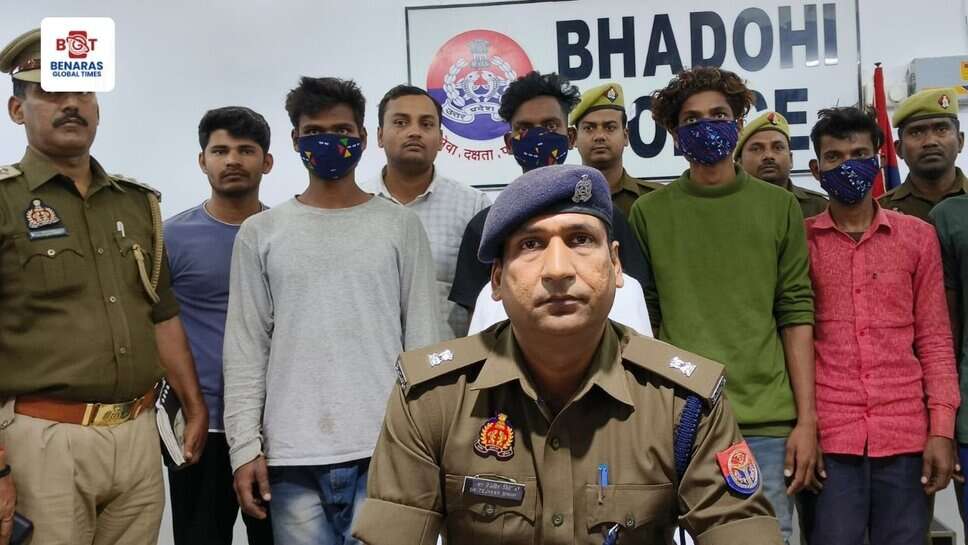 भदोही पुलिस की बड़ी कार्रवाई: लूट और छिनैती करने वाले 5 शातिर लुटेरे गिरफ्तार
