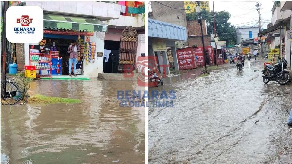 पहली बारिश ने खोली Nagar Nigam की पोल, आशापुर में सड़कों पर भरा पानी दुकानों-मकानों में घुसा