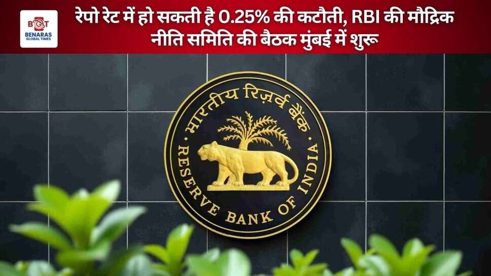 रेपो रेट में हो सकती है 0.25% की कटौती, RBI की मौद्रिक नीति समिति की बैठक मुंबई में शुरू