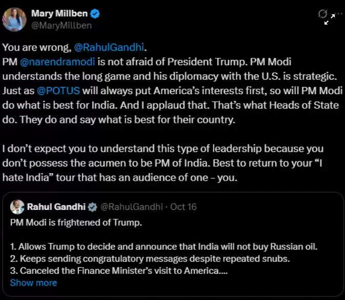 Mary Millben Slams Rahul Gandhi