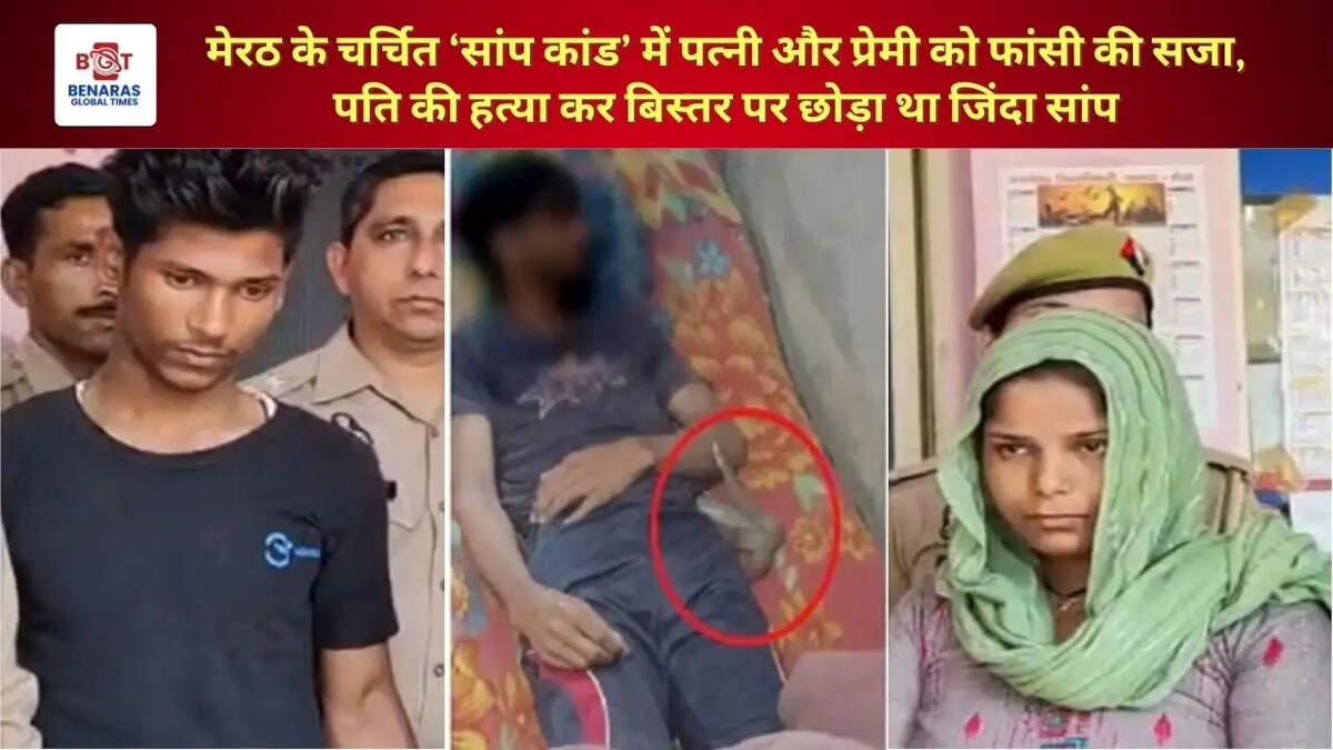 मेरठ के चर्चित &lsquo;सांप कांड&rsquo; में पत्नी और प्रेमी को फांसी की सजा, पति की हत्या कर बिस्तर पर छोड़ा था जिंदा सांप