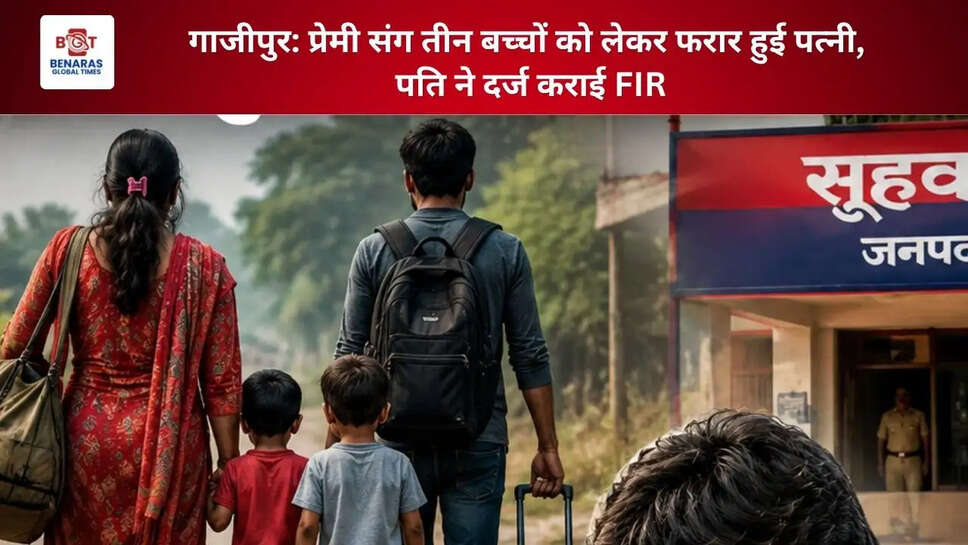  गाजीपुर: प्रेमी संग तीन बच्चों को लेकर फरार हुई पत्नी, पति ने दर्ज कराई FIR