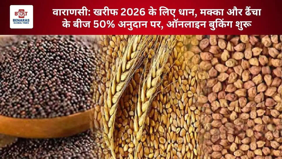  वाराणसी: खरीफ 2026 के लिए धान, मक्का और ढैंचा के बीज 50% अनुदान पर, ऑनलाइन बुकिंग शुरू