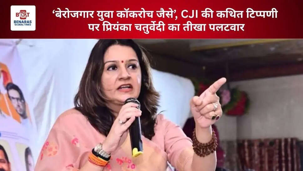 &lsquo;बेरोजगार युवा कॉकरोच जैसे&rsquo;, CJI की कथित टिप्पणी पर प्रियंका चतुर्वेदी का तीखा पलटवार