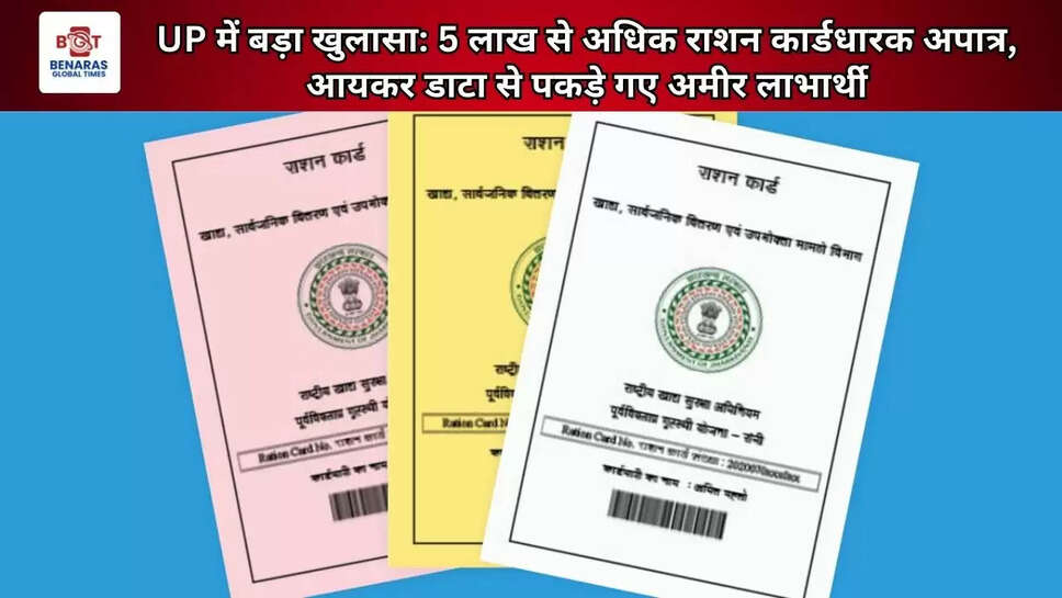  UP में बड़ा खुलासा: 5 लाख से अधिक राशन कार्डधारक अपात्र, आयकर डाटा से पकड़े गए अमीर लाभार्थी
