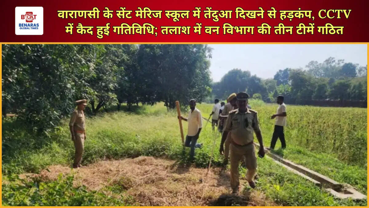  वाराणसी के सेंट मेरिज स्कूल में तेंदुआ दिखने से हड़कंप, CCTV में कैद हुई गतिविधि; तलाश में वन विभाग की तीन टीमें गठित