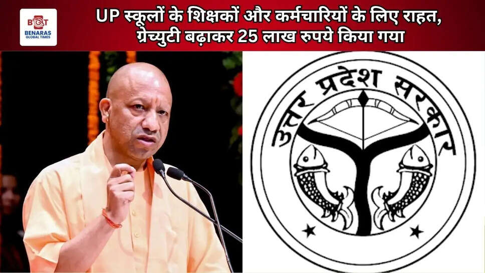  UP स्कूलों के शिक्षकों और कर्मचारियों के लिए राहत, ग्रेच्युटी बढ़ाकर 25 लाख रुपये किया गया