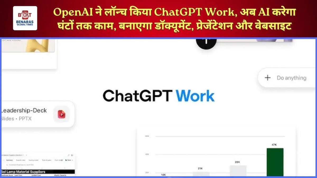  OpenAI ने लॉन्च किया ChatGPT Work, अब AI करेगा घंटों तक काम, बनाएगा डॉक्यूमेंट, प्रेजेंटेशन और वेबसाइट