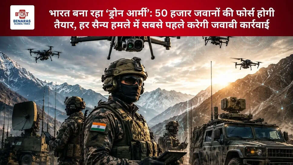  भारत बना रहा &lsquo;ड्रोन आर्मी&rsquo;: 50 हजार जवानों की फोर्स होगी तैयार, हर सैन्य हमले में सबसे पहले करेगी जवाबी कार्रवाई