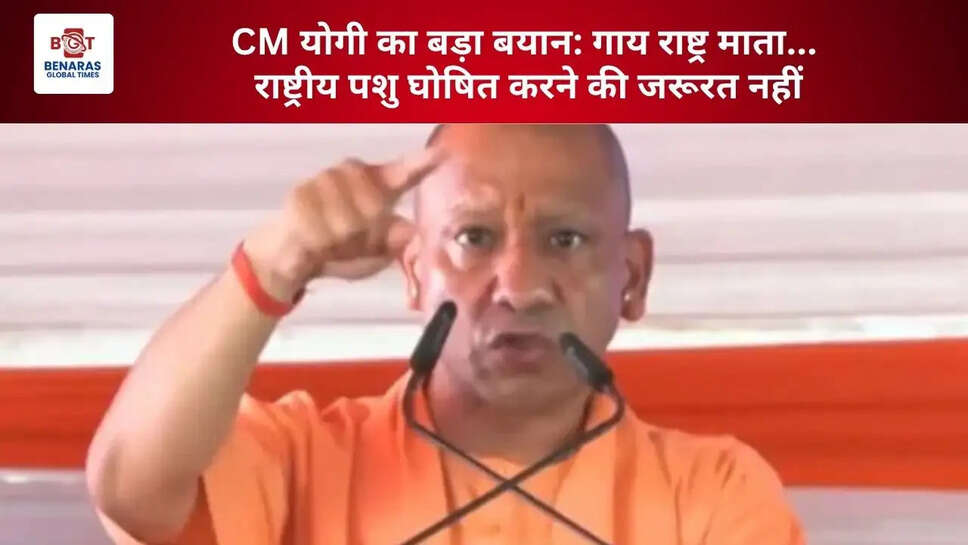 CM योगी का बड़ा बयान: गाय राष्ट्र माता... राष्ट्रीय पशु घोषित करने की जरूरत नहीं