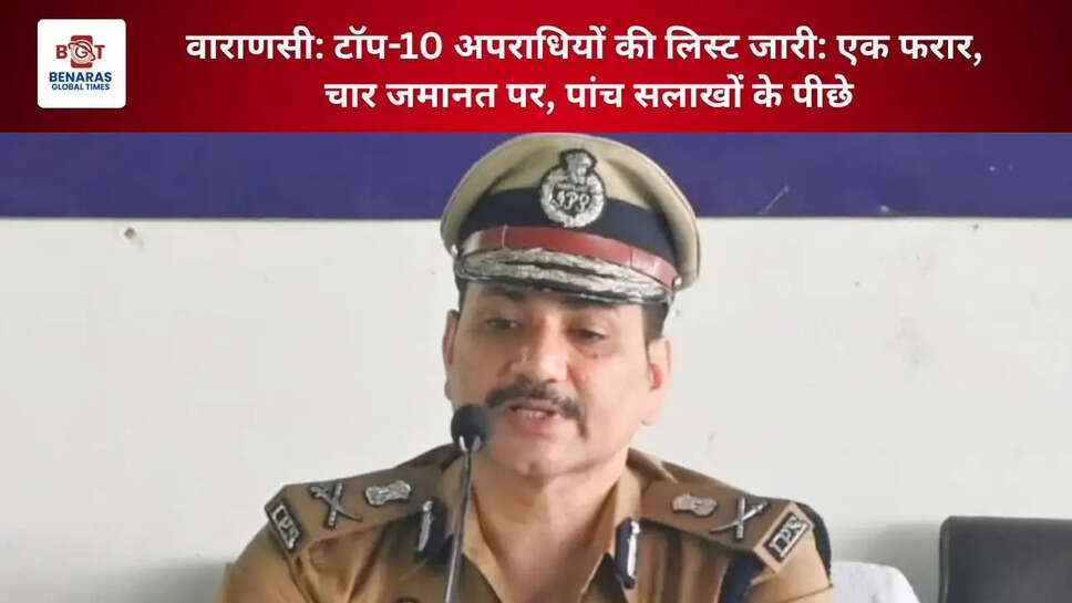  वाराणसी: टॉप-10 अपराधियों की लिस्ट जारी: एक फरार, चार जमानत पर, पांच सलाखों के पीछे
