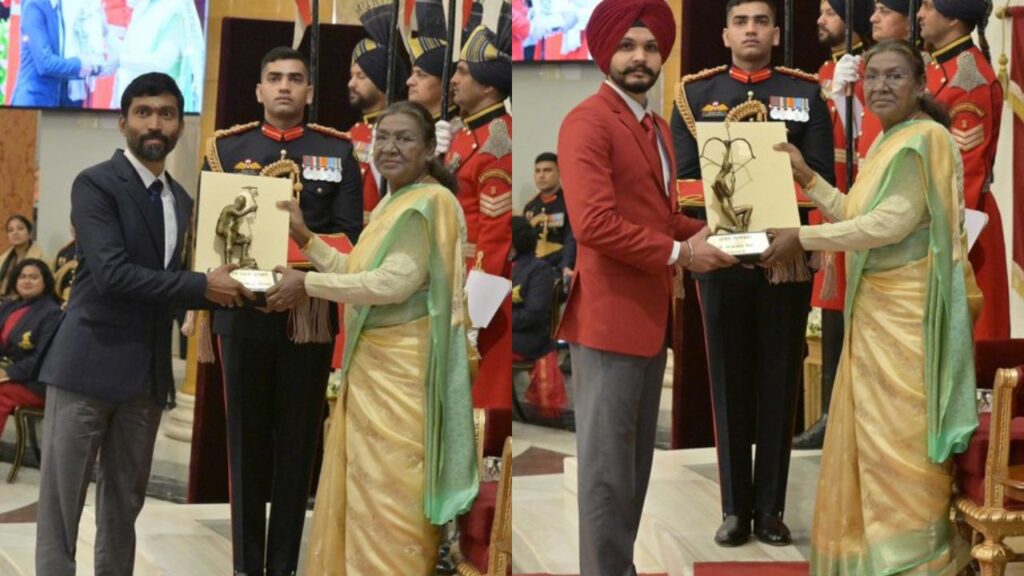National Sports Award: मनु भाकर, गुकेश समेत चार खिलाड़ियों को खेल रत्न, राष्ट्रपति द्रौपदी मुर्मू ने किया सम्मानित National Sports Award: मनु भाकर, गुकेश समेत चार खिलाड़ियों को खेल रत्न, राष्ट्रपति द्रौपदी मुर्मू ने किया सम्मानित National Sports Award: मनु भाकर, गुकेश समेत चार खिलाड़ियों को खेल रत्न, राष्ट्रपति द्रौपदी मुर्मू ने किया सम्मानित