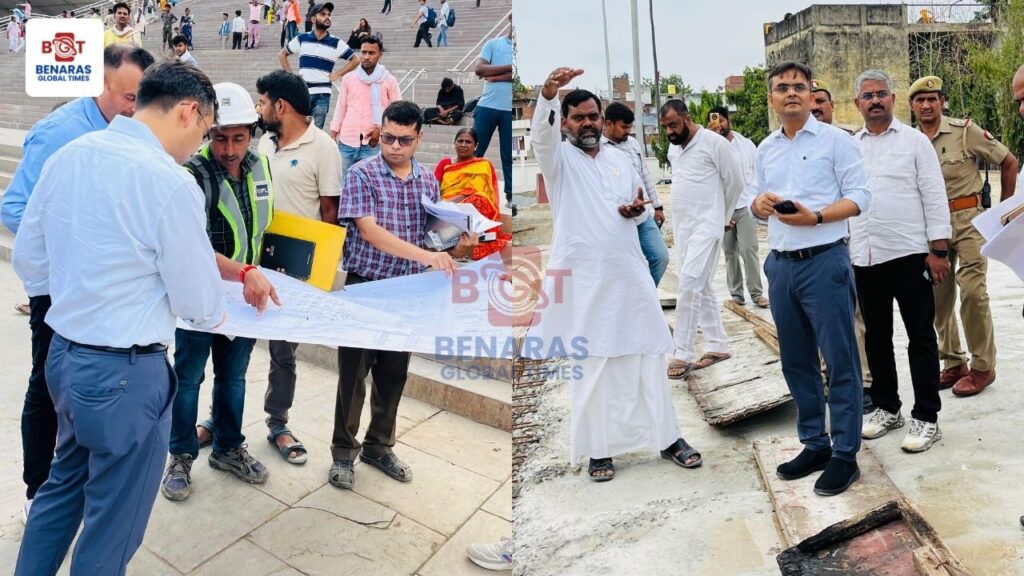 DM ने वाराणसी में निर्माणाधीन परियोजनाओं का किया औचक निरीक्षण, मणिकर्णिका घाट पर रिटेनिंग वॉल जल्द पूरा करने के निर्देश DM