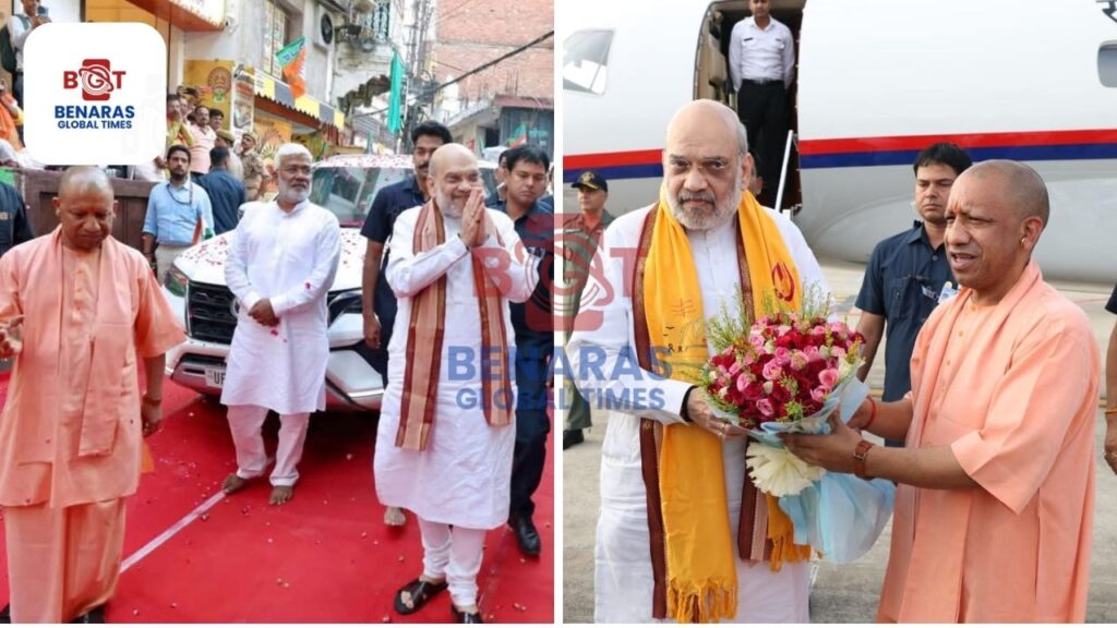 काशी में Amit Shah का भव्य स्वागत: हर-हर महादेव के जयघोष और पुष्पवर्षा से गूंज उठी सांस्कृतिक राजधानी Amit Shah